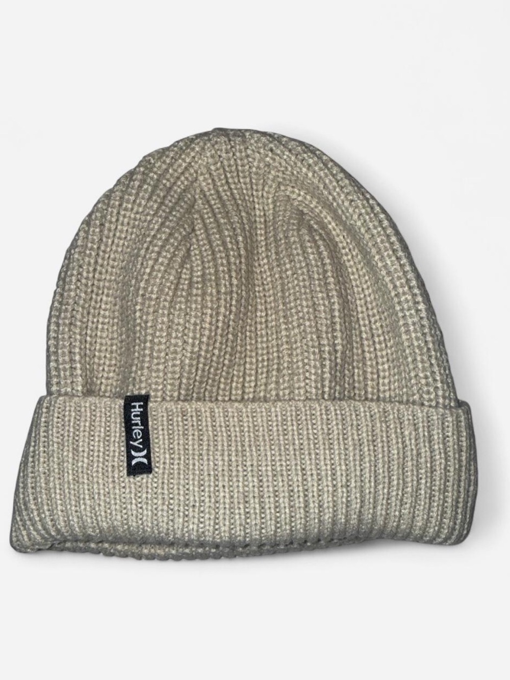 Hurley Men's Ribbed Beanie - Beige